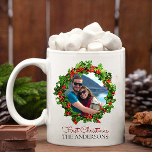 Mug Photo de Noël personnalisée Nom de famille