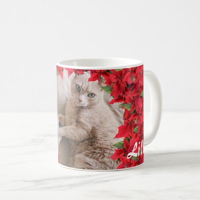 Mug Photo de Noël personnalisée pour animal de compagn (Devant droit)