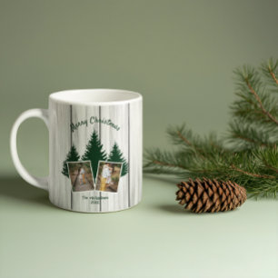 Mug Photo de Noël Rustique Woodland
