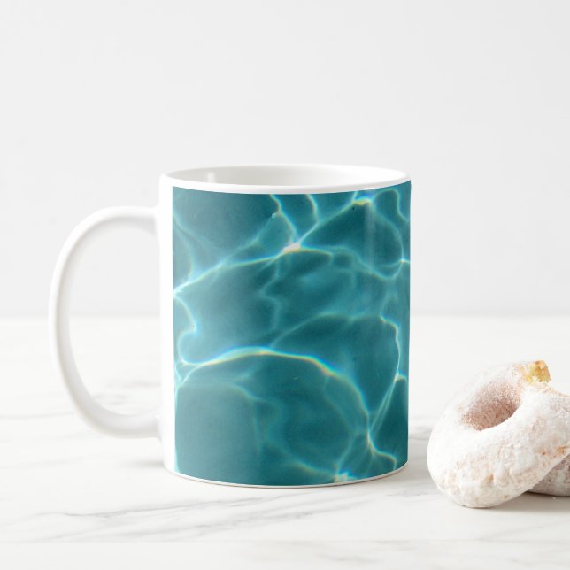 Mug Photo de piscine Aqua Green (Avec donut)