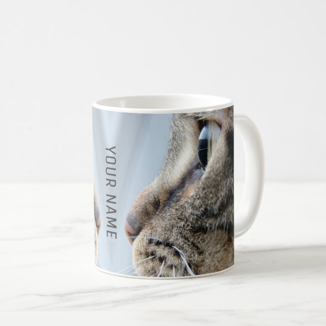 Mug Photo de profil de chat cool personnalisé (Devant droit)