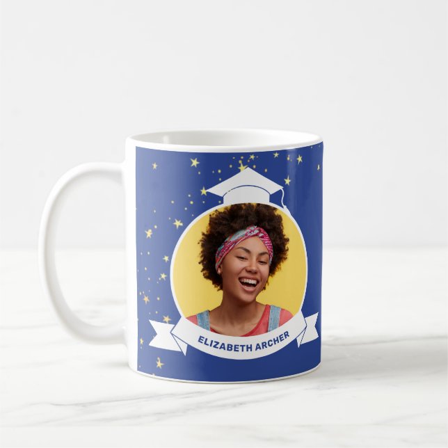 Mug Photo de remise de diplôme bleue (Gauche)
