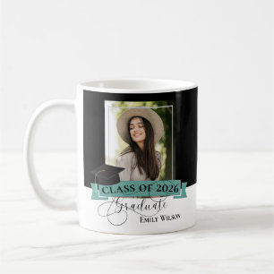 Mug photo de remise de diplôme noir et blanc – Pro