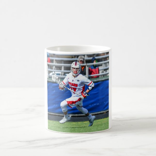 Mug Photo de sport de crosse personnalisée (Centre)