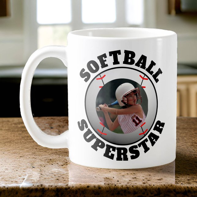 Mug Photo de superstar de softball (Photo Softball Superstar Mug)