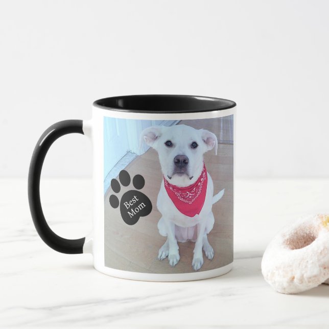 Mug Photo de Sweet Dog with Best Mom Paw Mother's Day (Avec donut)