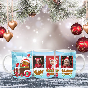 Mug photo de train de Noël personnalisable