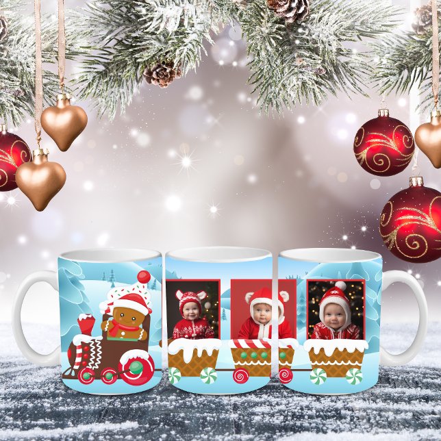 Mug photo de train de Noël personnalisable (Créateur téléchargé)