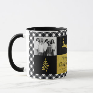 Mug Photo de vacances en or de Buffalo noir et blanc