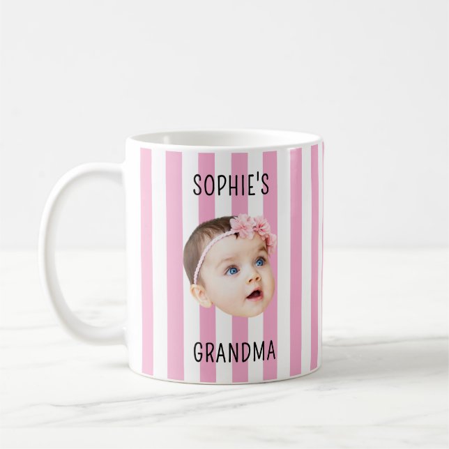Mug Photo de visage de bébé Nouveaux grands-parents Ca (Gauche)