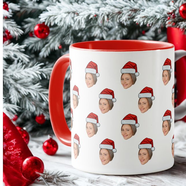 Mug Photo de visage personnalisée Cadeau de Noël du Pè (Créateur téléchargé)