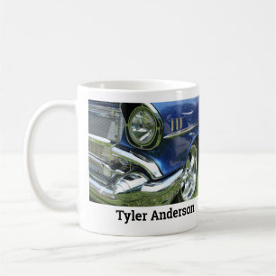 Mug Photo de voiture vintage Blue 1957 Chevy, nom pers