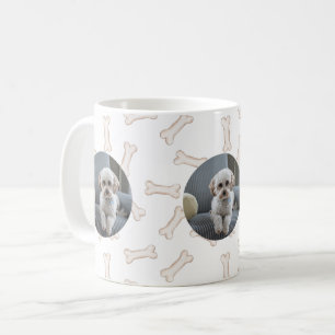 Mug Photo de votre chien Trois cadres Thème os de chie