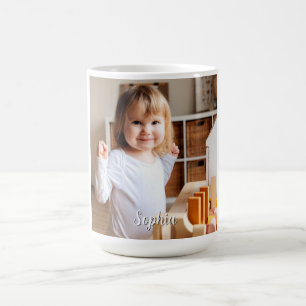 Mug Photo de votre enfant et nom manuscrit