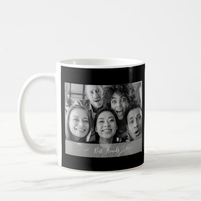 Mug Photo des meilleurs amis noir et blanc (Gauche)