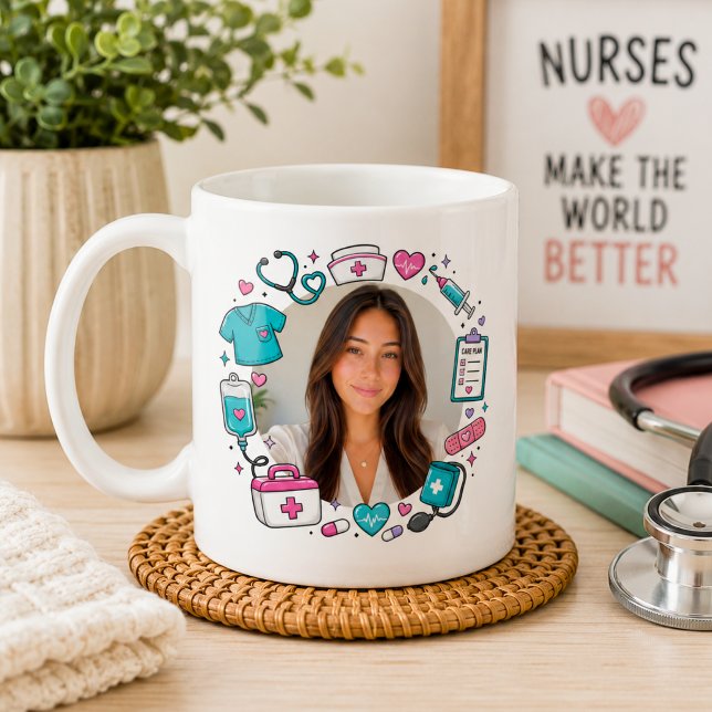 Mug Photo d'infirmière fantaisiste  (Créateur téléchargé)