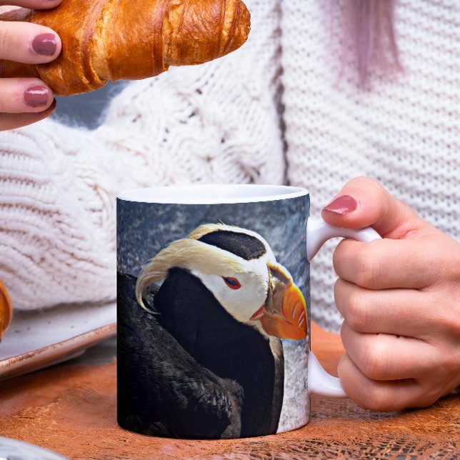 Mug Photo d'oiseau de mer de Puffin touffu (In Situ Food)