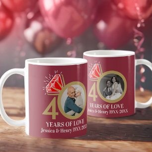 Mug photo du 40e anniversaire de mariage rubis mainten
