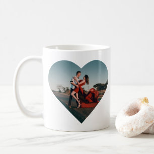 Mug Photo du coeur avec messages d'amour violet et rou