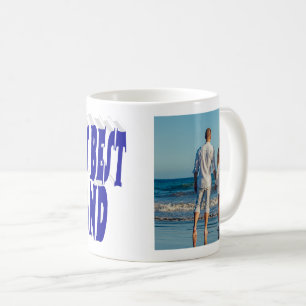Mug Photo du mari avec texte bleu