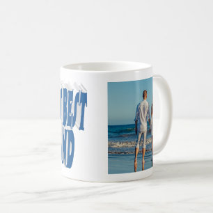 Mug Photo du mari avec texte bleu mer