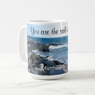 Mug Photo du sel de la terre Verset de la Bible Océan