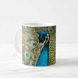 Mug Photo d'un beau paon avec des plumes étalées