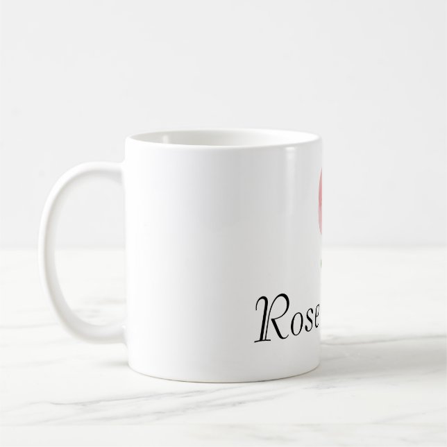 Mug Photo d'un coussin rond de fleur rose (Gauche)