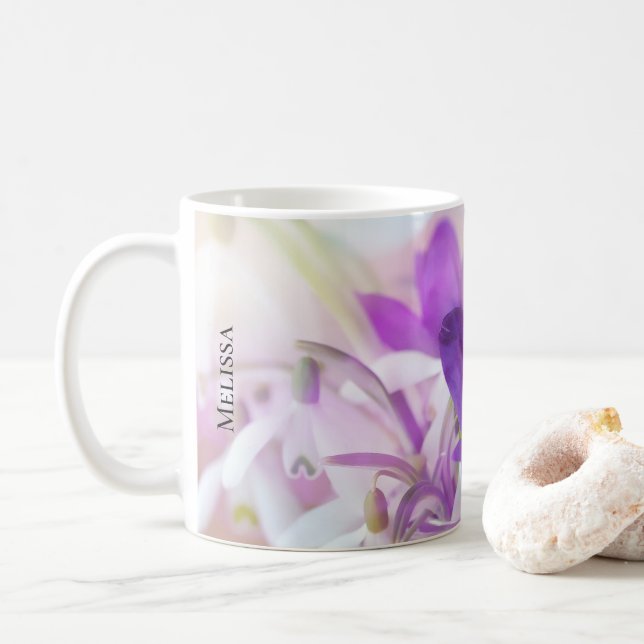 Mug Photo d'un joli Crocus de printemps violet (Avec donut)