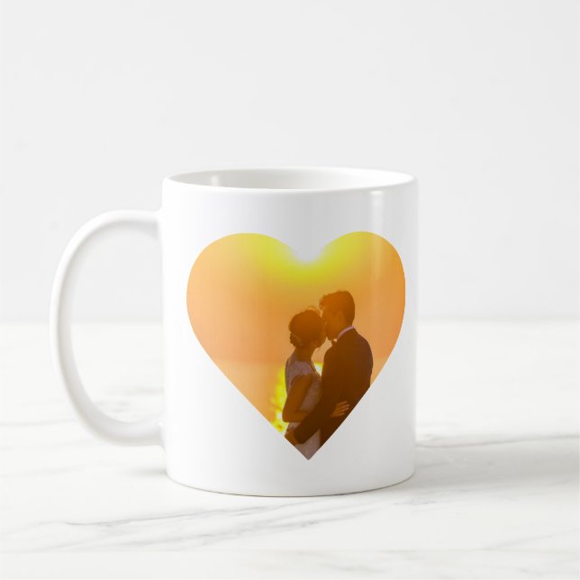 Mug Photo En Forme De Coeur Minimale - Je T'Aime Wifey (Gauche)