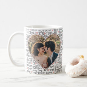 Mug Photo en forme de coeur Véritable Valentin d'amou