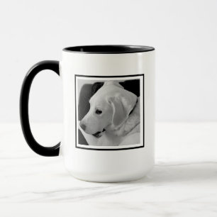 Mug Photo en noir et blanc du chien mignon et du mât i