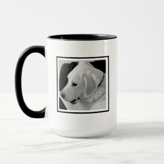 Mug Photo en noir et blanc du chien mignon et du mât i
