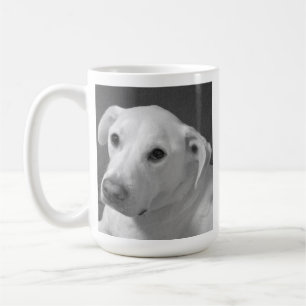 Mug Photo en noir et blanc d'un beau chien à l'âne