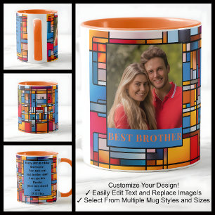 Mug Photo en Verre Peint Frère 30 ans 008