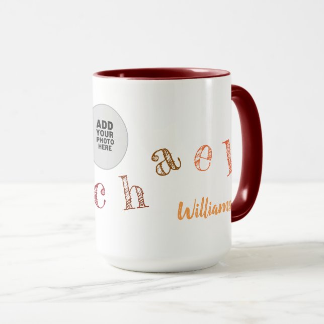 Mug Photo et nom (Devant droit)