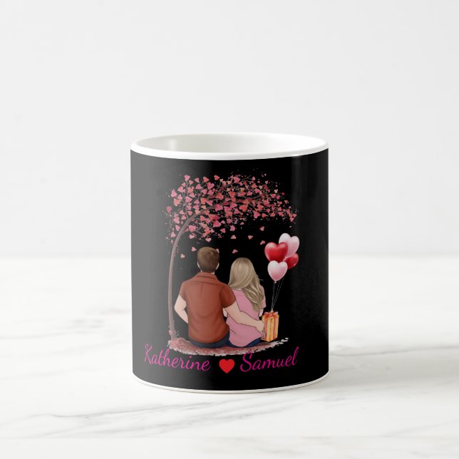 Mug Photo et nom modifiables Simple Saint-Valentin pho (Centre)
