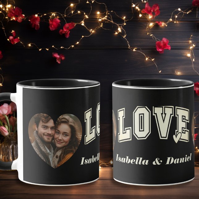 Mug Photo et nom romantique Love Valentine's (Romantic Photo & Name Love Valentine's Mug)