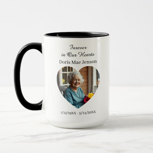 Mug Photo et poème Mémorial sentimental (Gauche)