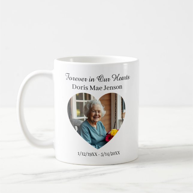 Mug Photo et Poème Mémorial Sentimental (Gauche)