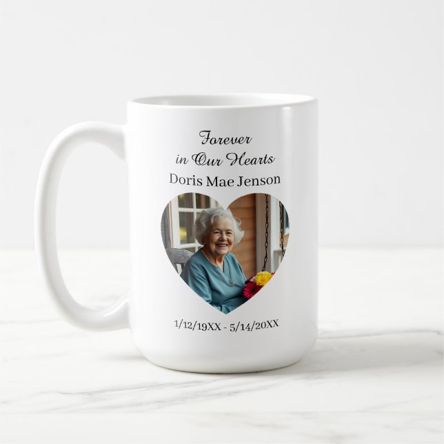 Mug Photo et poème Mémorial sentimental (Gauche)