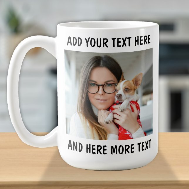 Mug Photo et texte ou nom personnalisés (Créateur téléchargé)