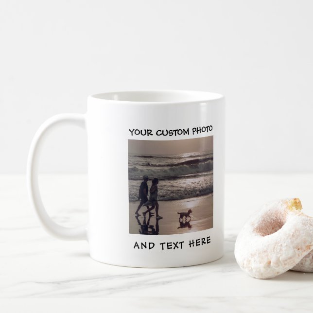 Mug Photo et texte personnalisés (Avec donut)