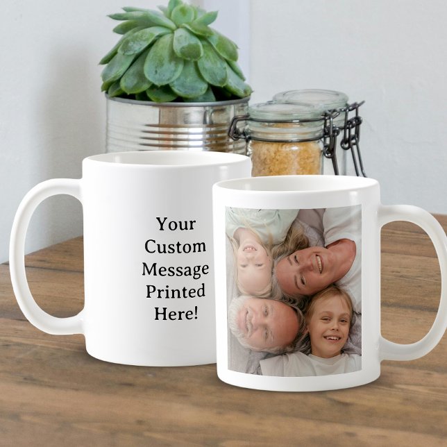 Mug Photo et texte personnalisés simples sur mesure (Créateur téléchargé)