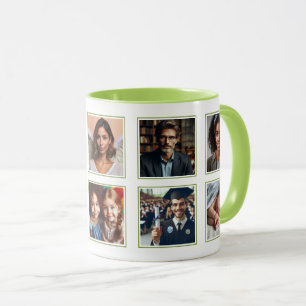 Mug Photo Famille Élégante Personnalisée Collage Lime
