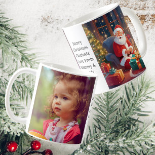 Mug Photo fille Père Noël Par L'Incendie Café blan
