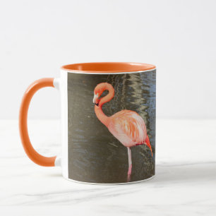 Mug Photo Flamant rose orange