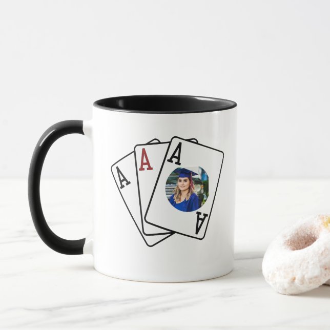 Mug Photo Graduation - Trois Aces Alumni Idée Cade (Avec donut)