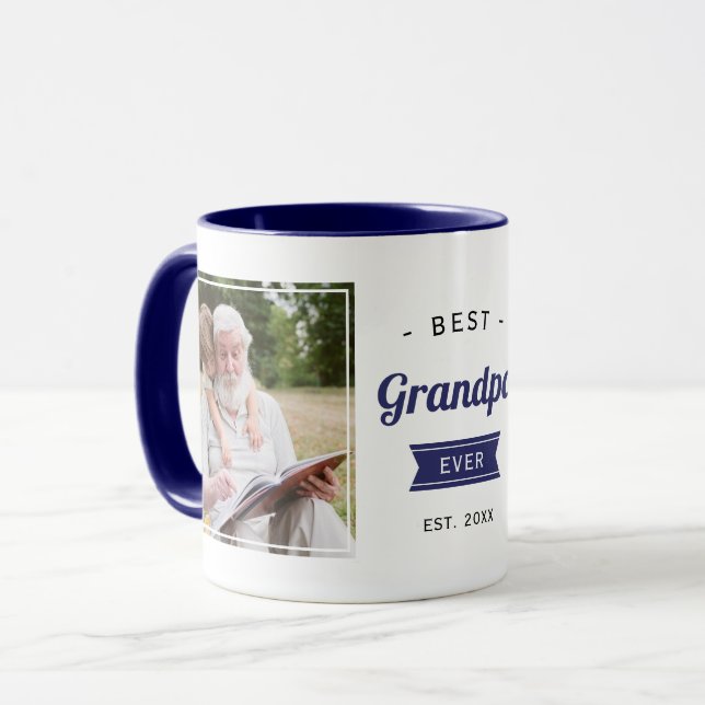 Mug Photo Grand-père de Navy Blue (Devant gauche)