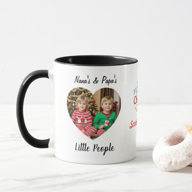 Mug Photo Grandkids Christmas Personnaliser (Avec donut)
